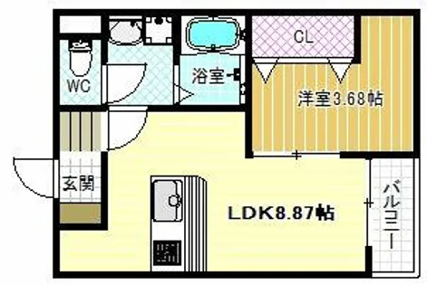 F+style藤井寺道明寺1号館【1階】の間取り