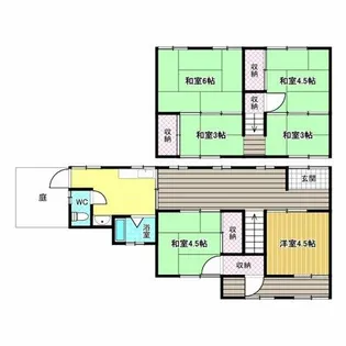 大阪府富田林市常盤町【テラスハウス】の間取り