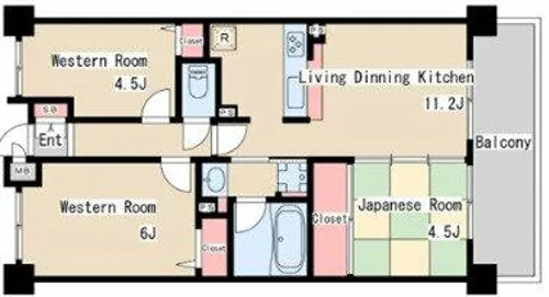 プレステージ明石魚住アルカンシェル【403号室】の間取り
