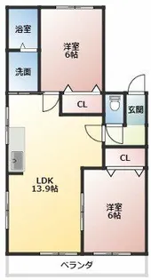 リバーサイド庄内【2階】の間取り
