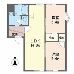 ニューハイツ美津野 B棟【103号室】の間取り