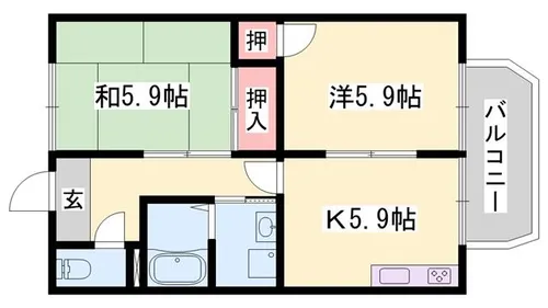 フレグランス白浜【205号室】の間取り