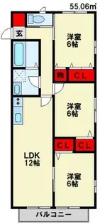 グランチェスタ鴨生田Ⅲ【205号室】の間取り