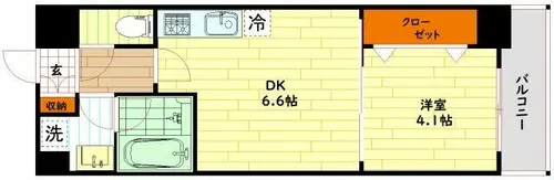 アザレア梅田【6階】の間取り