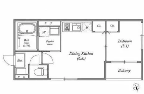 ハーモニーテラス遠里小野3【1階】の間取り