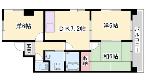 ロイヤルコーポ東雲【6階】の間取り