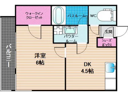 ブルージュハイム【201号室】の間取り