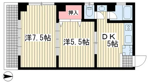 ハーヴェスト平野【401号室】の間取り
