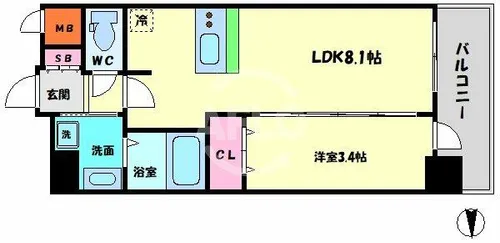 エステムコート梅田・天神橋Ⅳステーションフロント【13階】の間取り