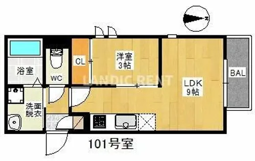 Grandtic竹下Me-ryl【1階】の間取り