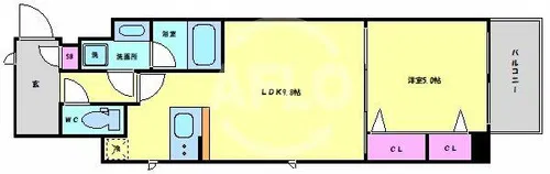 スプランディッド淀屋橋DUE【11階】の間取り