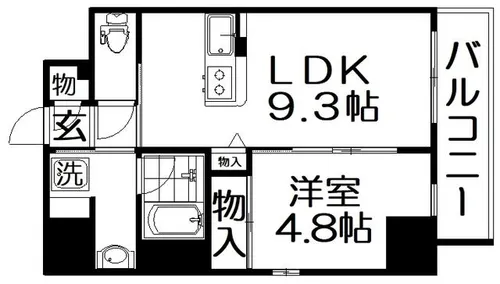 レジデンス櫂 枚方駅前【505号室】の間取り