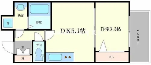 ソルテラス阿波座ウィズ【14階】の間取り