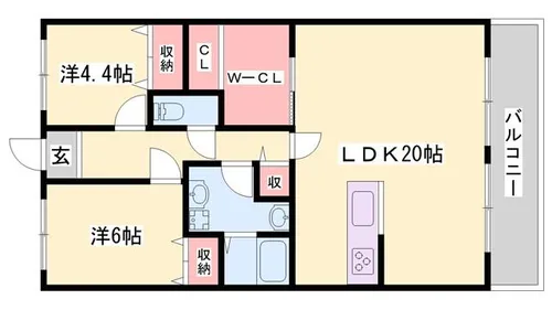 クリーンピア山電白浜の宮【204号室】の間取り