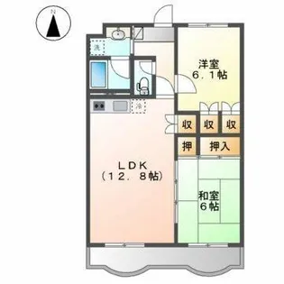 2LDKの間取り画像