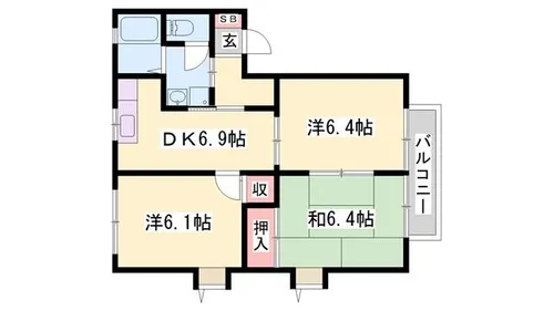 ハローヴィレッジ A棟【2階】の間取り