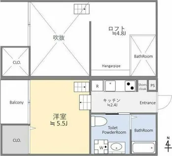 フェリオ平安通【1階】の間取り