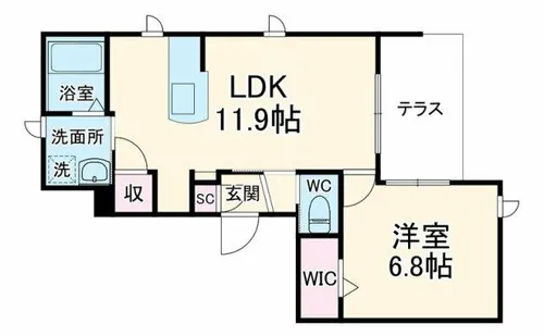 ブリヤモン松山【1階】の間取り
