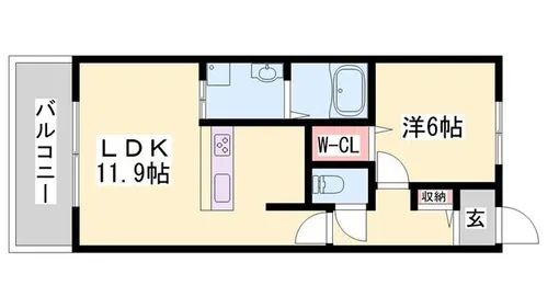 エレアージュ姫路駅南【203号室】の間取り