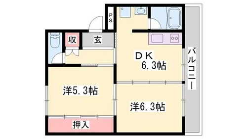 ヴィラナリー加東1号棟【507号室】の間取り
