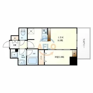 コンフォリア・リヴ 桜川ソルテラス【9階】の間取り