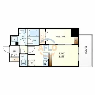 コンフォリア・リヴ 桜川ソルテラス【8階】の間取り