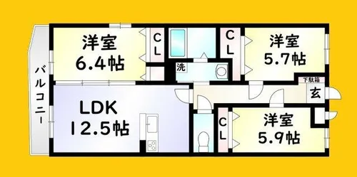 リトルフォレスト守恒【3階】の間取り