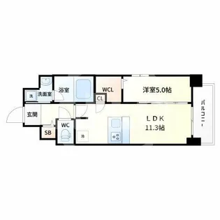 1LDKの間取り画像