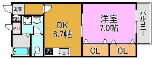 ボヌールⅠ・Ⅱ【1階】の間取り