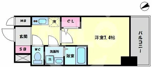 アプリーレ中之島【3階】の間取り