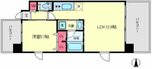 Dimus福島【5階】の間取り