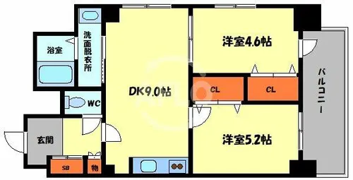 ライオンズマンション四天王寺【7階】の間取り