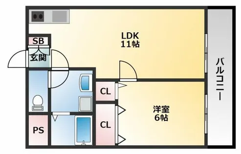 シャンブル・ド・吉田【2階】の間取り