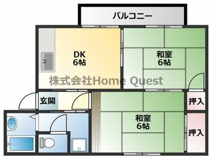 ハイツ成法【2階】の間取り