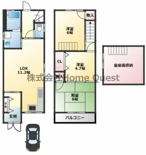 大阪府東大阪市友井3丁目【一戸建】の間取り