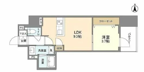 RJRプレシア南堀江【11階】の間取り