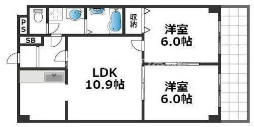 リッチライフダイコク【4階】の間取り
