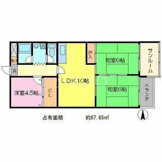 カストルム洛北【6階】の間取り