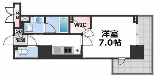 ハビテ靱センターコート【14階】の間取り