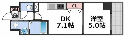 BRAVI南堀江【6階】の間取り