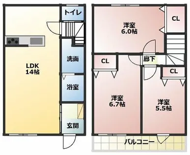 Village du purunier【12号室】の間取り