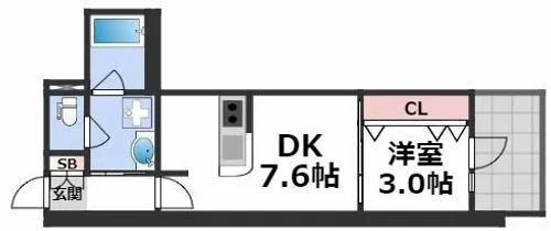 RJRプレシア南堀江【3階】の間取り