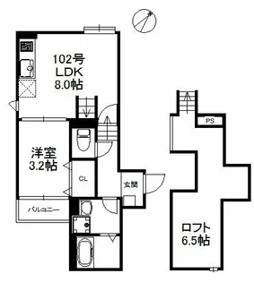 LANDIC S4173【102号室】の間取り