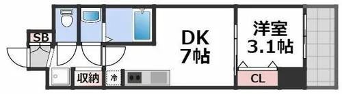 スペーシア日本橋東【12階】の間取り