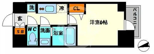 プレサンス松屋町ヴェルデス【13階】の間取り
