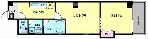 inizio大今里【4階】の間取り