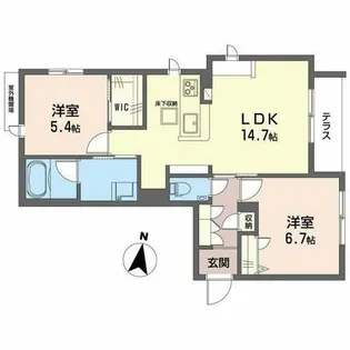 パラッツォ グロリオーサⅢ【2階】の間取り