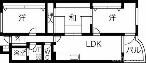 ウイングビュー鮎川【3階】の間取り