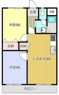 竹之西コーポラス【2階】の間取り