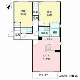 シャーメゾン朽網Ⅱ A棟【1階】の間取り